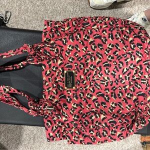 Marc Jacobs Red and Black Animal Print Tote